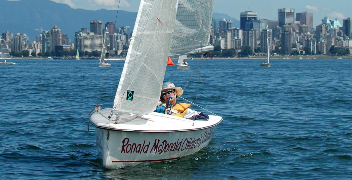 Terry Leblanc in a sailboat