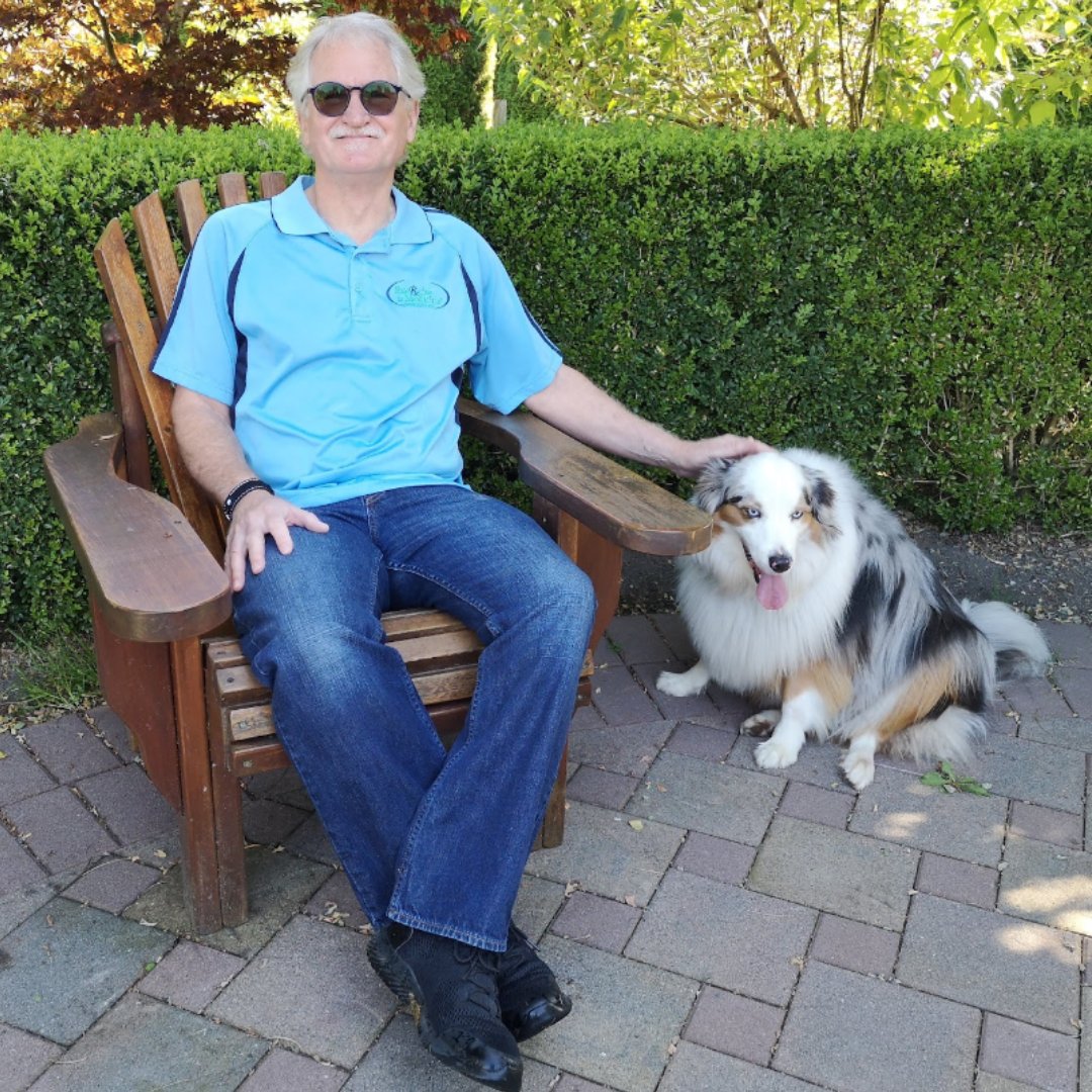 Adriaan with his sail-mate, Yoda.